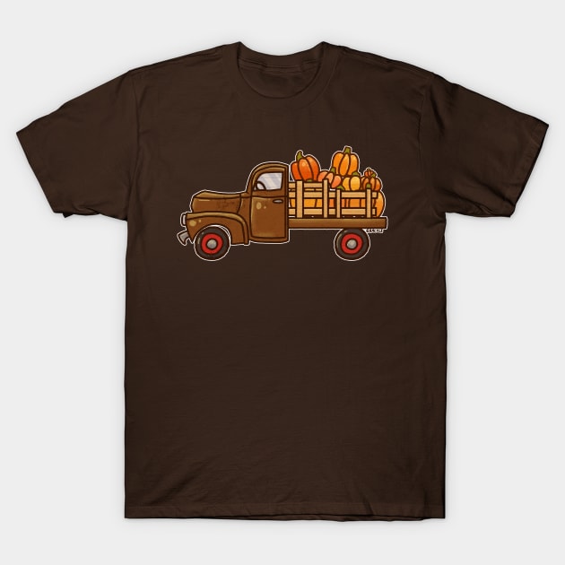 Pickup A Pumpkin! (Brown Version) T-Shirt by Jan Grackle